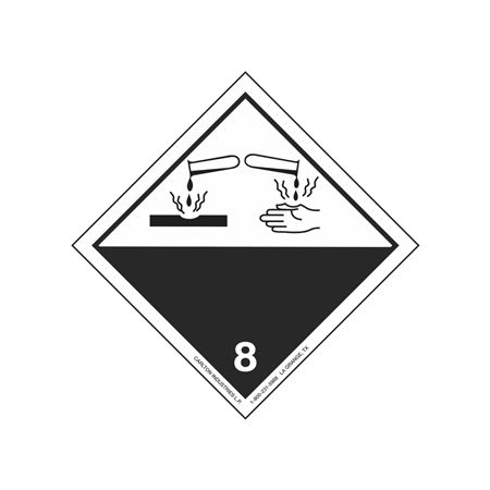 GHS Class 8 Corrosive Material Label Transport Pictogram 4"